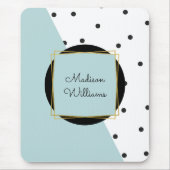 Blauwe kleurenblokpunten met elke naam muismat (Voorkant)