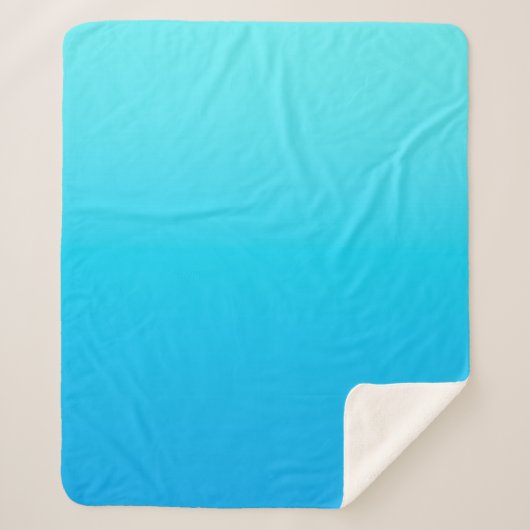 Blauwe kleurgradiënt sherpa deken (Voorkant)