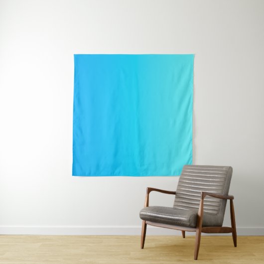 Blauwe kleurgradiënt wandkleed (In Situ (horizontaal))