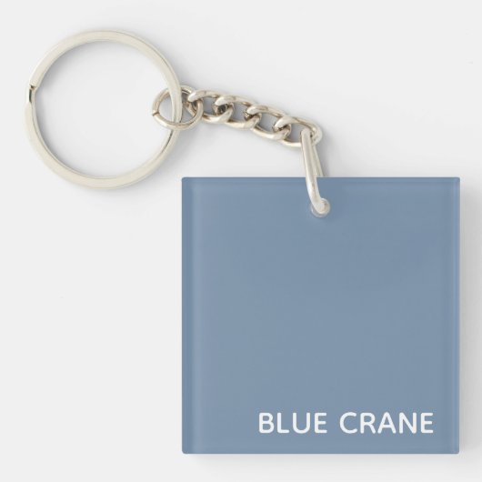 Blauwe kleurnaam voor kraanblauw sleutelhanger (voorkant)