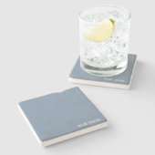 Blauwe kleurnaam voor kraanblauw stenen onderzetter (Zijkant)