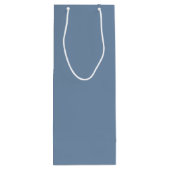 Blauwe kleurnaam voor kraanblauw wijn cadeautas (Achterkant)