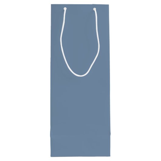 Blauwe kleurnaam voor kraanblauw wijn cadeautas (Achterkant)