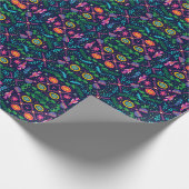 Blauwe Kleurrijke Boho/Landpatroon Gift Cadeaupapier (Hoek)