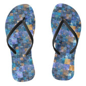 Blauwe kleurrijke gecheckte mozaïekTeenslippers Teenslippers (Voetbed)