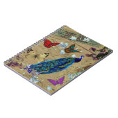  blauwe, kleurrijke peacock Cute Butterfly Notitieboek (Linkerzijde)