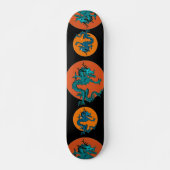 Blauwe Kleurrijke Traditionele Chinese Draak in Ma Persoonlijk Skateboard (Voorkant)
