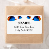 Blauwe kleurrijke vis etiket (Insitu)