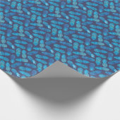 Blauwe kleurstof anananas cadeaupapier (Hoek)