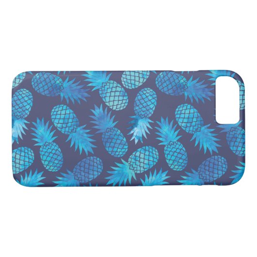 Blauwe kleurstof anananas Case-Mate iPhone case (Achterkant (Horizontaal))