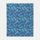 Blauwe kleurstof anananas fleece deken (Voorkant)