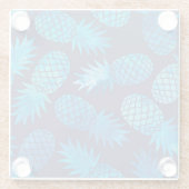Blauwe kleurstof anananas glazen onderzetter (Achterkant)