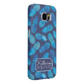 Blauwe kleurstof anananas | Jouw namen toevoegen Case-Mate Samsung Galaxy Hoesje (Back/Rechts)
