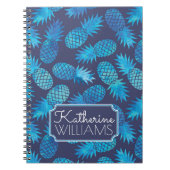 Blauwe kleurstof anananas | Jouw namen toevoegen Notitieboek (Voorkant)