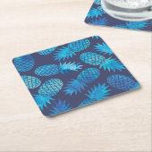 Blauwe kleurstof anananas kartonnen onderzetters (Schuin)