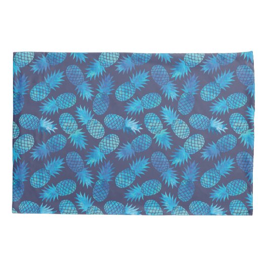 Blauwe kleurstof anananas kussensloop (Achterkant-Links)