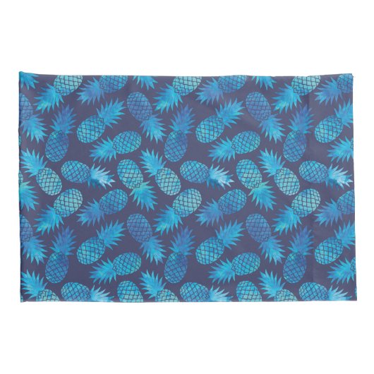 Blauwe kleurstof anananas kussensloop (Achterkant-Rechts)