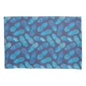 Blauwe kleurstof anananas kussensloop (Voorkant-Links)