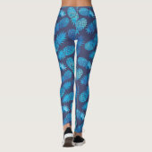 Blauwe kleurstof anananas leggings (Achterkant)