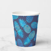 Blauwe kleurstof anananas papieren bekers (Achterkant)