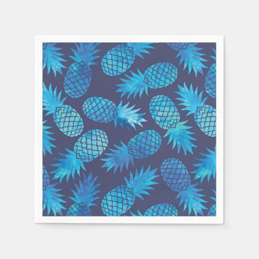 Blauwe kleurstof anananas servet (Voorkant)