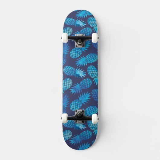 Blauwe kleurstof anananas skateboard (Voorkant)