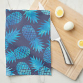 Blauwe kleurstof anananas theedoek (Quarter Fold)
