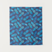 Blauwe kleurstof anananas wandkleed (Voorkant)