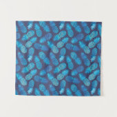 Blauwe kleurstof anananas wandkleed (Voorkant (horizontaal))