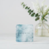 Blauwe  kleurstof-Waterverf Vierkante Visitekaartje (Staand voorkant)