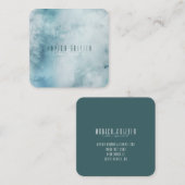 Blauwe  kleurstof-Waterverf Vierkante Visitekaartje (Voorkant / Achterkant)