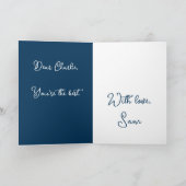 BLAUWE KLEURSTRIPE ROMANTIC LOVE VALENTIJNSDAG KAART (Binnen)