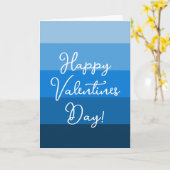 BLAUWE KLEURSTRIPE ROMANTIC LOVE VALENTIJNSDAG KAART (Gele Bloem)