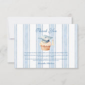 Blauwe kleuter Teddybeer afstuderen Bedankkaart (Voorkant)