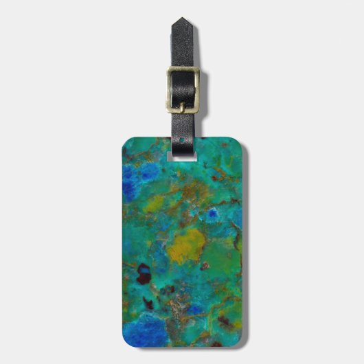 Blauwe Klif Chrysocolla Bagagelabel (Voorkant verticaal)