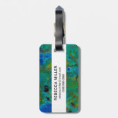 Blauwe Klif Chrysocolla Bagagelabel (Achterkant verticaal)