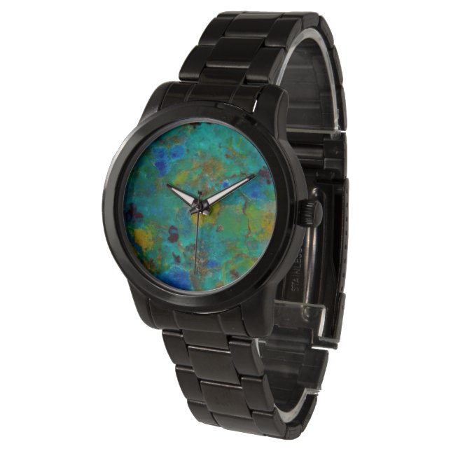 Blauwe Klif Chrysocolla Horloge (Gekanteld)