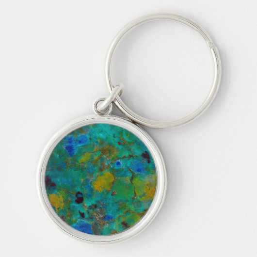 Blauwe Klif Chrysocolla Sleutelhanger (Voorkant)