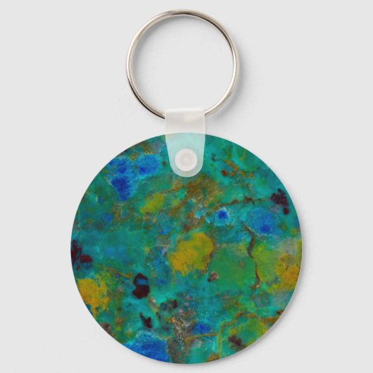 Blauwe Klif Chrysocolla Sleutelhanger (Voorkant)