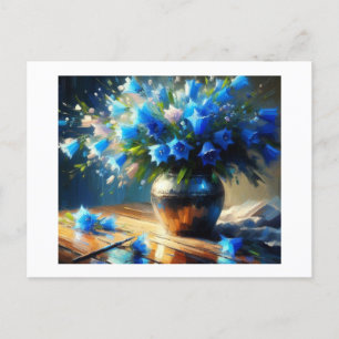 Blauwe klokbloemen, briefkaart