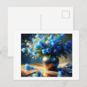 Blauwe klokbloemen, briefkaart (Voorkant / Achterkant)