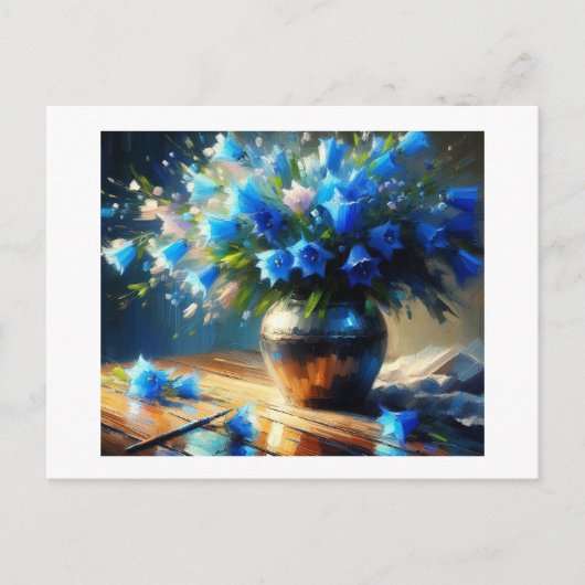 Blauwe klokbloemen, briefkaart (Voorkant)
