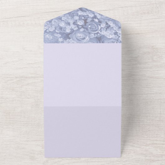 Blauwe klokjes All in One Trouw Uitnodiging (Buitenkant)