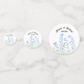 Blauwe klokjes Blauwe bloemen Aquarel Bruiloften Confetti (Achterkanten)