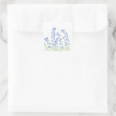 Blauwe klokjes blauwe bloemen groen botanisch  vierkante sticker (Tas)