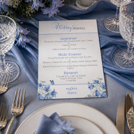 Blauwe Klokjes Bruiloftsmenu Menu