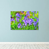 Blauwe klokjes canvas afdruk (Insitu (Houten vloer))