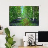 Blauwe Klokjes Licht Afdruk Poster (Thuiskantoor)