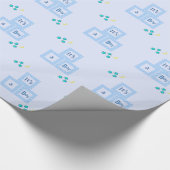 Blauwe klokken en Baby shower van sterren Cadeaupapier (Hoek)