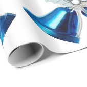 Blauwe klokken en wit Holly inpakpapier (Rol Hoek)